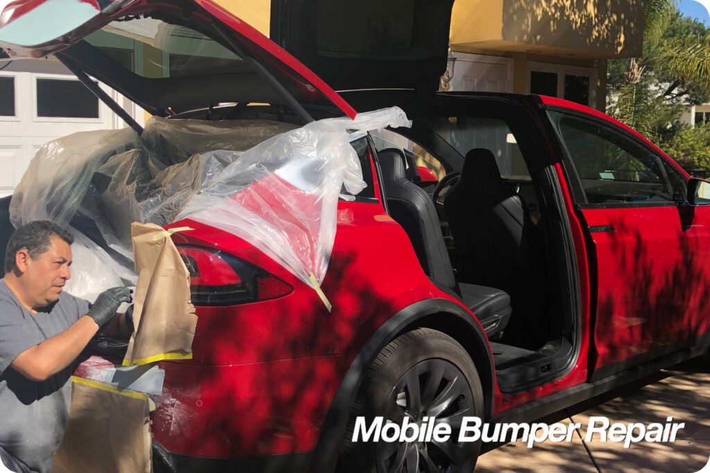 BumperFixers mobile auto body repair work in progress